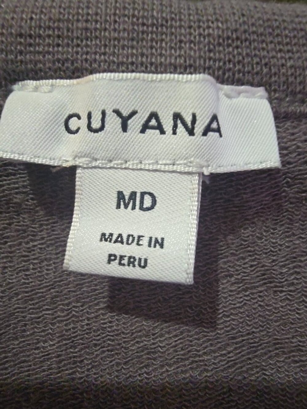 Cuyana French Terry Pleat-Back Sweatshirt Women's M Taupe Grey Boatneck - Picture 3 of 6